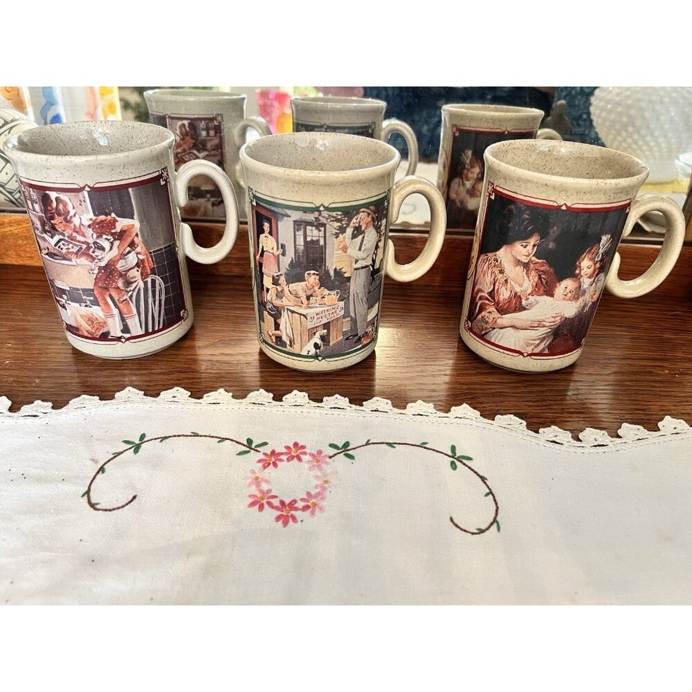 SET OF 3 WATKINS YEAR ALMANAC MUGS 1914, 1935 &1955 MADE IN ENGLAND PERFECT!